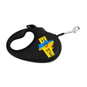 Поводок-рулетка Waudog R-leash для собак, рисунок "Дом", S, до 15 кг, 5 м, лента, черный