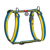 Шлея Waudog Nylon з QR-паспортом для собак, анатомічна, малюнок "Colors of freedom", розмір S, 30-40/30-50 см