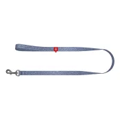 Поводок светоотражающий WAUDOG Re-cotton для собак, с QR паспортом, хлопок, S, 15 мм/150 см, синий