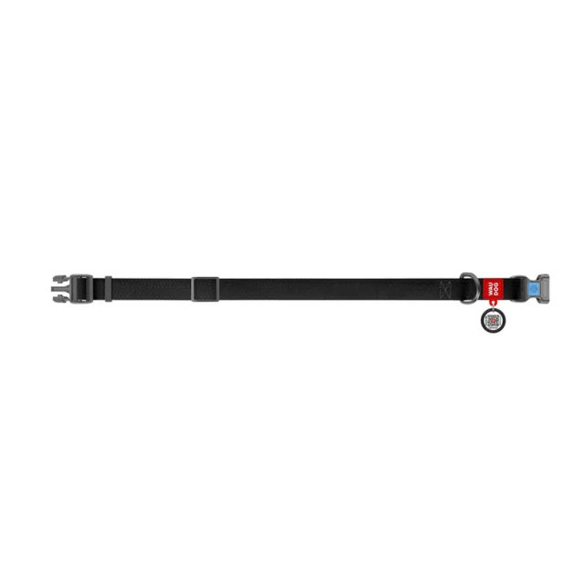 Ошейник водостойкий WAUDOG Waterproof для собак, пластик, L, 25 мм/31-49 см, черный