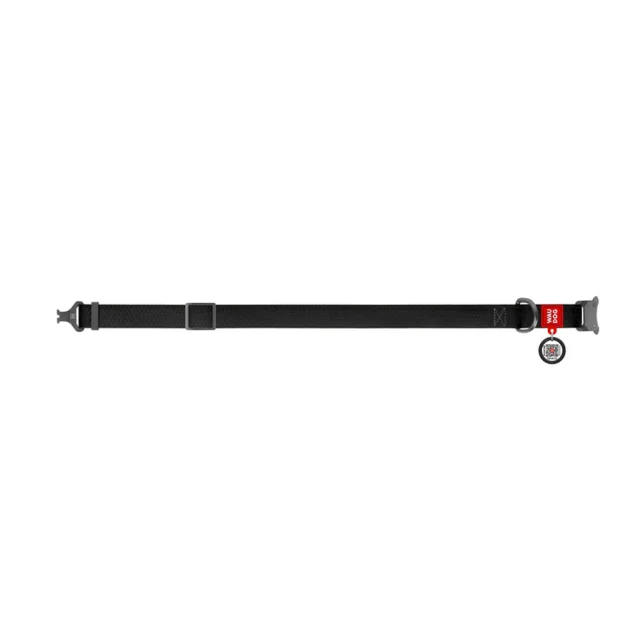 Нашийник водостійкий WAUDOG Waterproof для собак, світиться, метал, XL, 25 мм/35-58 см, чорний