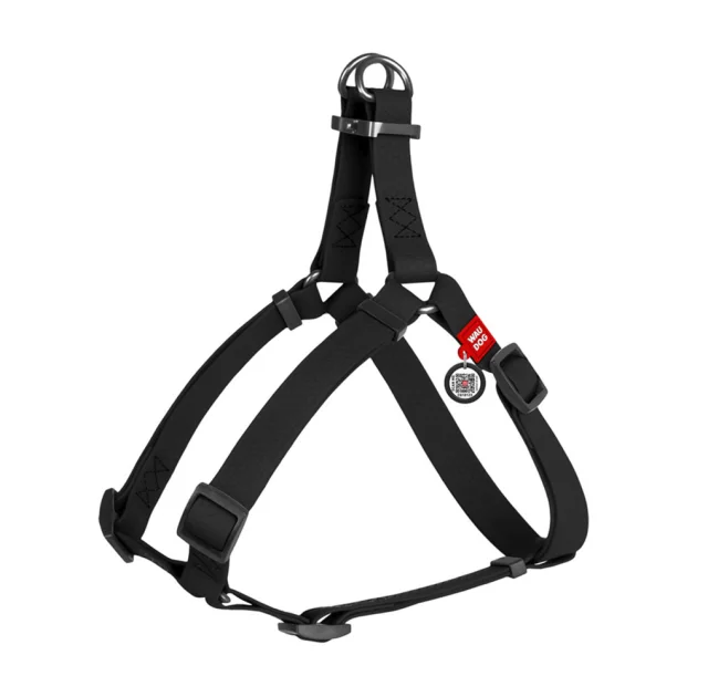 Шлея водостійка WAUDOG Waterproof для собак, метал, XS, 25 мм/60-90 см, чорний