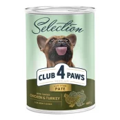 Консервы Клуб 4 Лапы Premium для взрослых собак, паштет с курицей и индейкой, 400 г