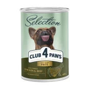 Консервы Клуб 4 Лапы Premium для взрослых собак, паштет с курицей и говядиной, 400 г