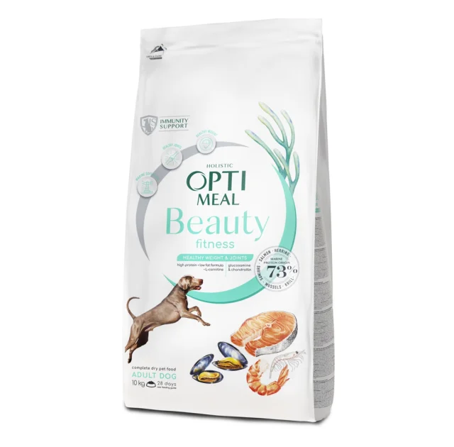 Сухой корм Optimeal Beauty Fit для собак, поддержание здорового веса и суставов, на основе морепродуктов, 10 кг