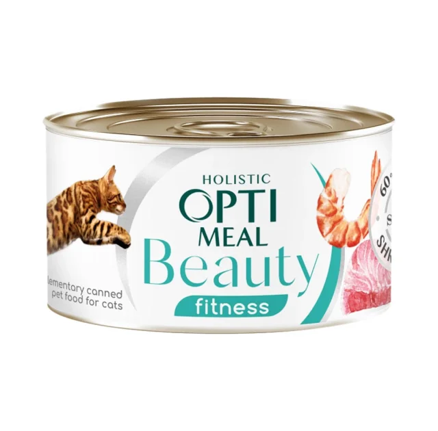 Консерви Optimeal Beauty Fitness для котів, тунець в соусі з креветками, 70 г