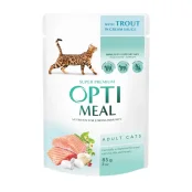 Вологий корм Optimeal для котів, з фореллю в кремовому соусі, 85 г