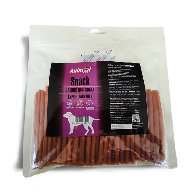 Лакомство AnimAll Snack куриные палочки, для собак, 500 г