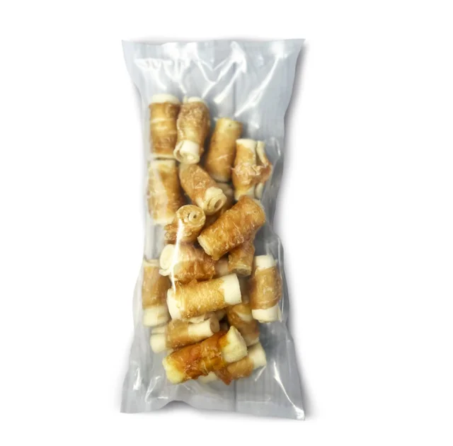 Лакомство AnimAll Dental трубочка рулетик, для собак, с мясом курицы, 4-5 см, 20 штук