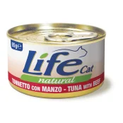 Консерви LifeCat Tuna With Beef для дорослих котів, тунець та яловичина, 85 г