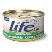 Консерви LifeCat Chicken Fillets With Beef для дорослих котів, філе курки та яловичини, 85 г