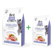 Сухий корм Brit Care Cat GF Sterilized Weight Control, для дорослих котів, акція 2 кг + 400 г
