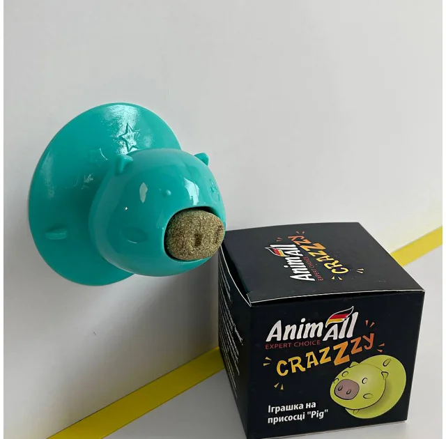 Іграшка AnimAll GrizZzly Pig на присосці, для котів, 7.2×8×8 см, кольори в асортименті