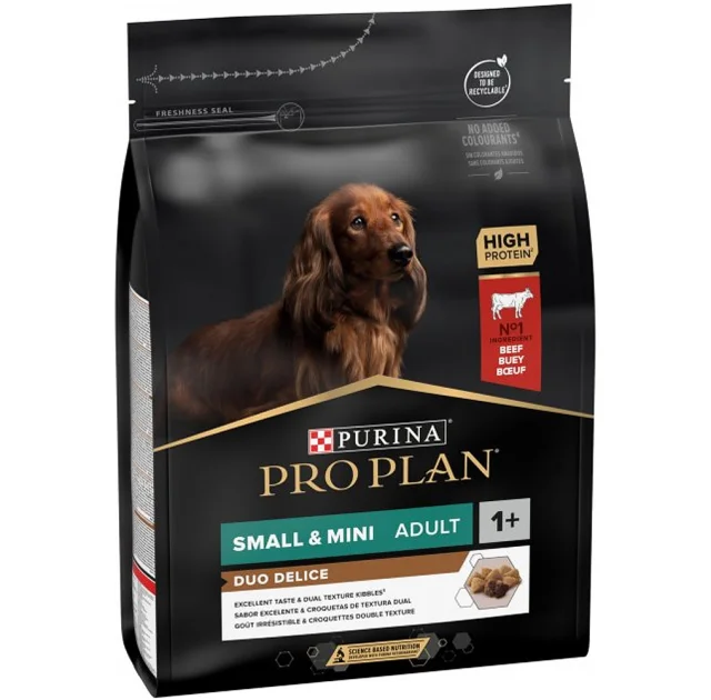 Сухой корм Purina Pro Plan Dog Duo Delice Small and Mini Adult для собак мелких пород, говядина, 2.5 кг