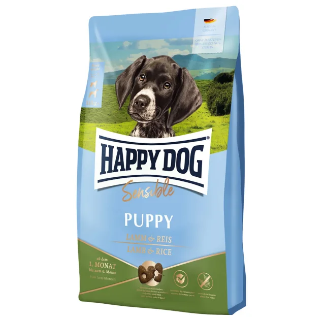 Сухой корм Happy Dog Sensible Puppy Lamm&Rice для щенков от 4 недель до 6 месяцев, с ягненком и рисом, 4 кг