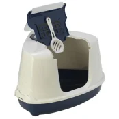 Закритий туалет Moderna Flip Cat для кішок, кутовий, чорничний, 56 х 45 х 39 см