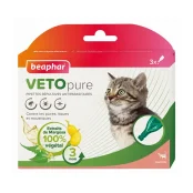 Краплі Beaphar Veto Pure Spot on Kitten від бліх, кліщів та комарів для кошенят, біо натуральні, ціна за 1 піпетку