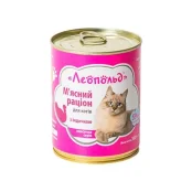 Влажный корм Леопольд мясной рацион для кошек, с индейкой, 360 г