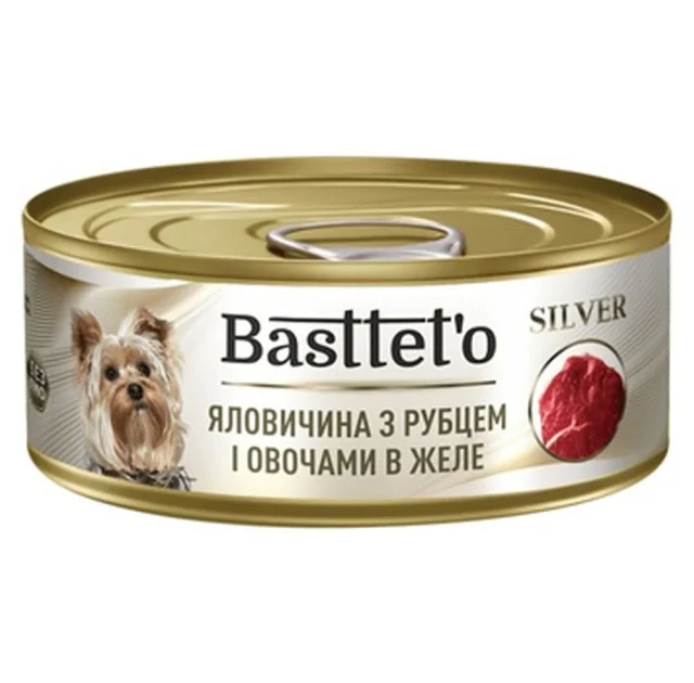 Влажный корм Bastteto для собак, с говядиной, рубцом и овощами, 85 г