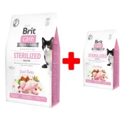 Набір сухий Brit Care Cat GF Sterilized Sensitive, для кішок з чутливим травленням, 2+0.4 кг, акція
