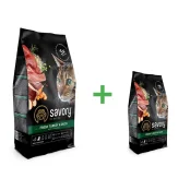 Сухий корм Savory для котів, зі свіжим м’ясом індички та качкою, акція 2 кг+400 г