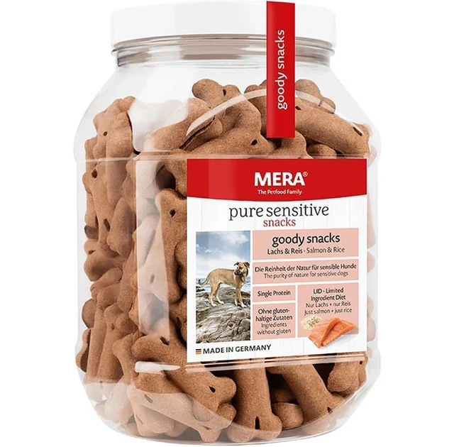 Лакомство Mera Good Snacks Pure Sensitive Lach&Reis снеки для чувствительных собак, с лососем и рисом, 600 г