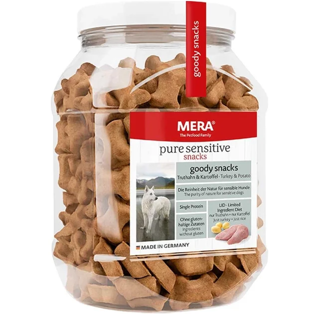 Лакомство Mera Good Snacks Pure Sensitive Truthahn&Kartoffel снеки для чувствительных собак, с индейкой и картофелем, 600 г