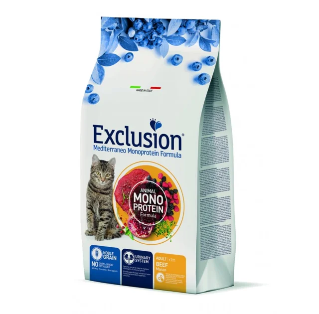 Сухой корм Exclusion Adult Beef для взрослых кошек всех пород, с говядиной, 1.5 кг
