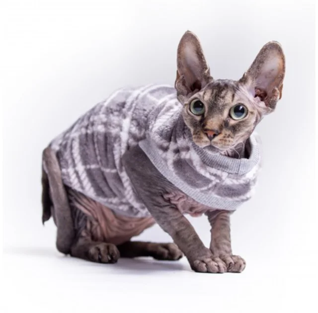 Кофта без рукавов Style Pets GUCH для кошек, в клетку, размер XS