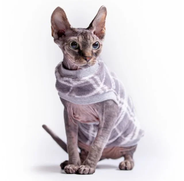 Кофта без рукавів Style Pets GUCH для котів, в клітинку, розмір M