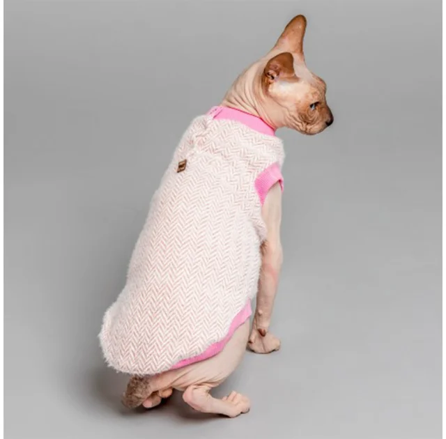 Майка Style Pets Елка для кошек, цвет розовый, размер S