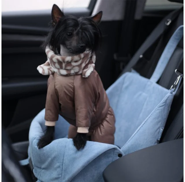 Автокресло Style Pets Super Bag Velvet для собак и кошек, 40×40 см, голубой