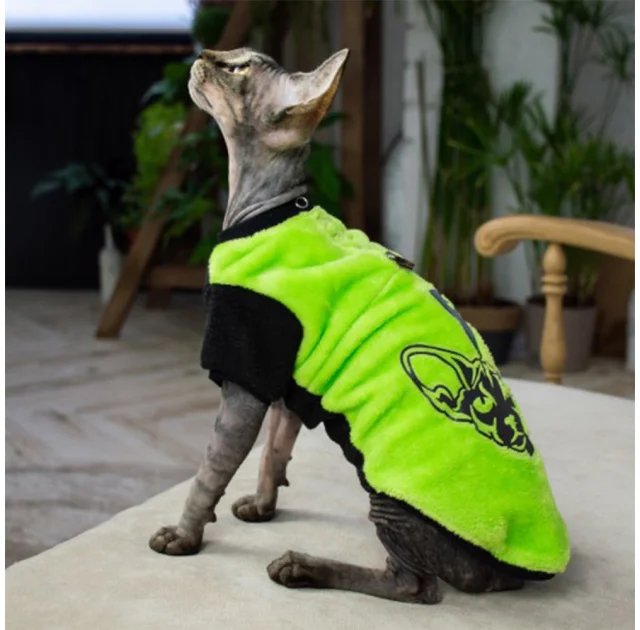 Кофта Style Pets FaceSPS для кошек, цвет зеленый, размер M+