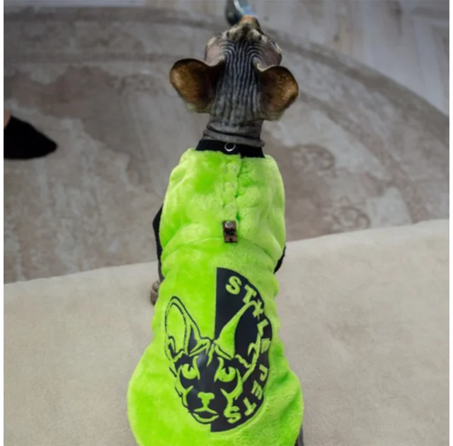 Кофта Style Pets FaceSPS для котів, колір зелений, розмір XL