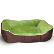 Лежак K&H Self-Warming Lounge Sleeper для собак і котів, зелено-кавовий, 51×40.6×15 см