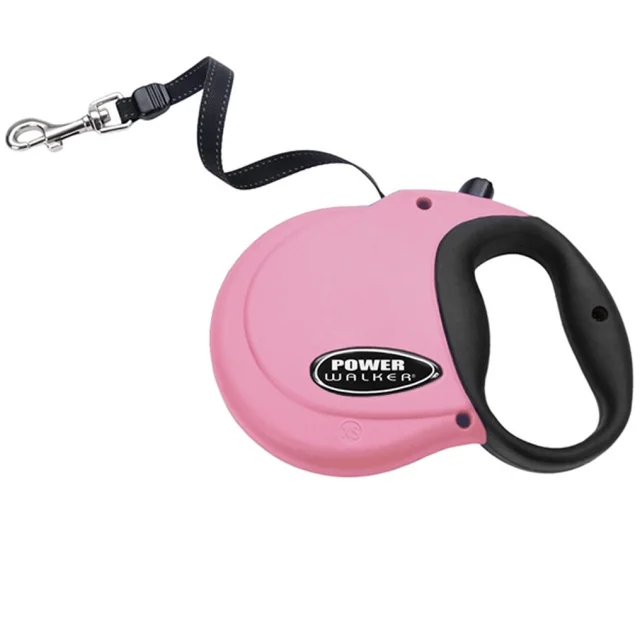 Рулетка-поводок Coastal Power Walker Retractable Leash для собак весом до 7.3 кг, 3.6 м, розовая