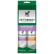 Набор Жидкий очиститель для чистки ушей Vet`s Best Ear Relief Wash & Dry для собак, 2х118 мл