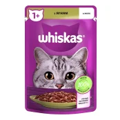 Вологий корм Whiskas для котів, з ягням в желе, 85 г