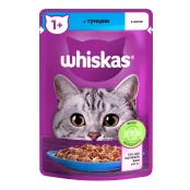 Вологий корм Whiskas для котів, з тунцем в желе, 85 г