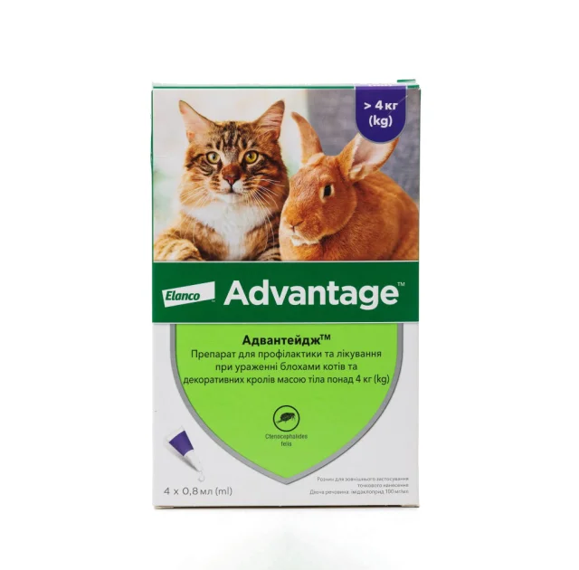 Краплі від бліх Elanco Advantage 80 для котів понад 4 кг, ціна за 1 піпетку