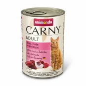Консерви Animonda Carny для котів, з яловичиною, індичкою і креветками, 400 г
