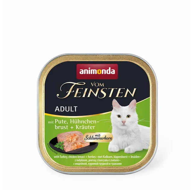 Консерви Animonda Vom Feinsten паштет для котів, з індичкою, куриною грудкою і травами, 100 г