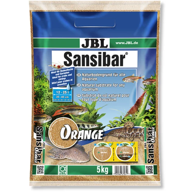 Грунт JBL Sansibar Orange для пресноводных и морских аквариумов, мелкий донный, оранжевый, 5 кг