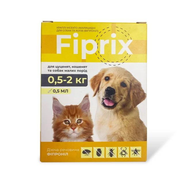 Капли инсектоакарицидные Modes Fiprix для котят и щенков, 0.5-2 кг, 0.5 мл, 4 шт