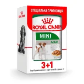Вологий корм Royal Canin Mini Adult для дорослих собак дрібних порід, 85 г, акція 3+1