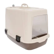 Туалет закритий Irak Plast для котів, коричнево-бежевий, 60×38.5×40.5 см