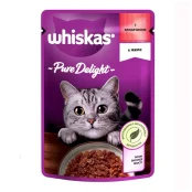 Вологий корм Whiskas Pure Delight для котів, яловичина в желе, 85 г
