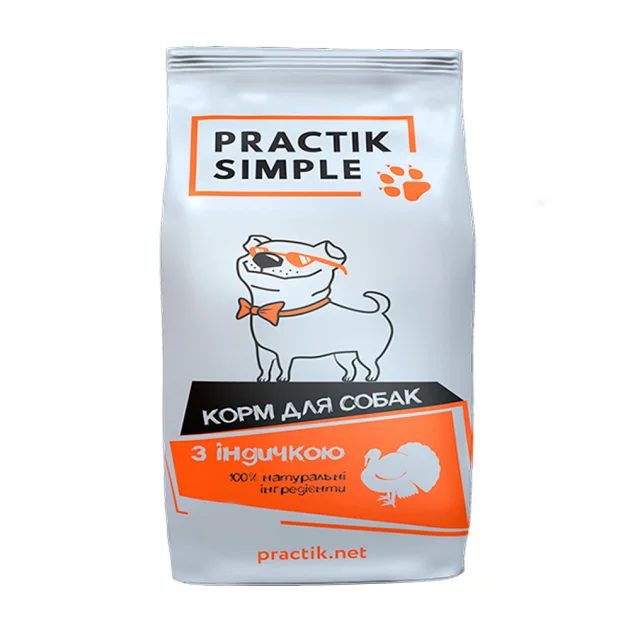 Сухой корм Practik Simple для взрослых собак, с индейкой, 5 кг