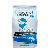 Сухий корм Practik Simple для дорослих котів, з лососем, 1 кг