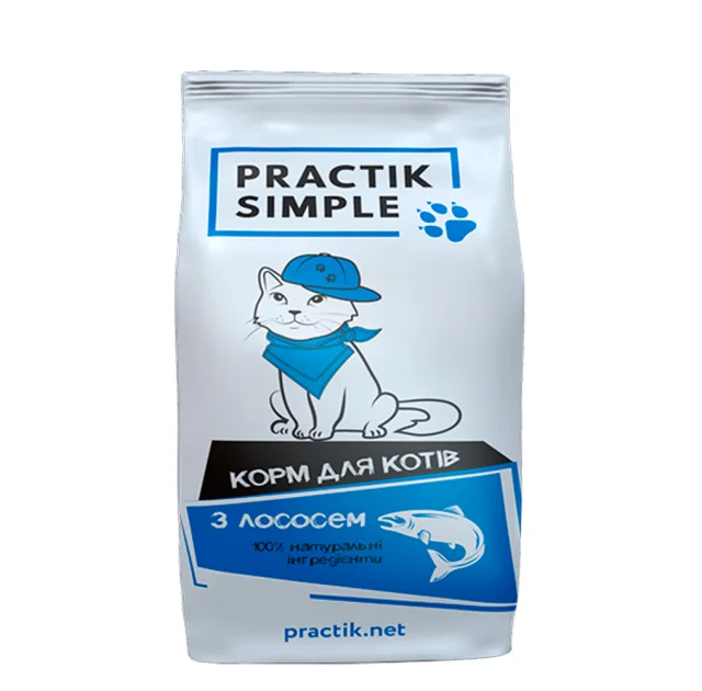 Сухий корм Practik Simple для дорослих котів, з лососем, 5 кг
